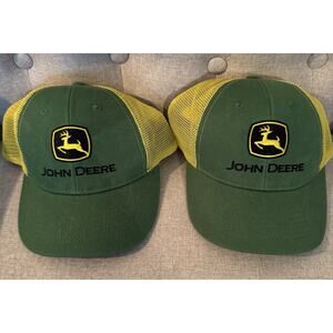 John Deere Hat 2 Men's Logo Contrast Mesh Core Baseball Cap, Yellow, One Size